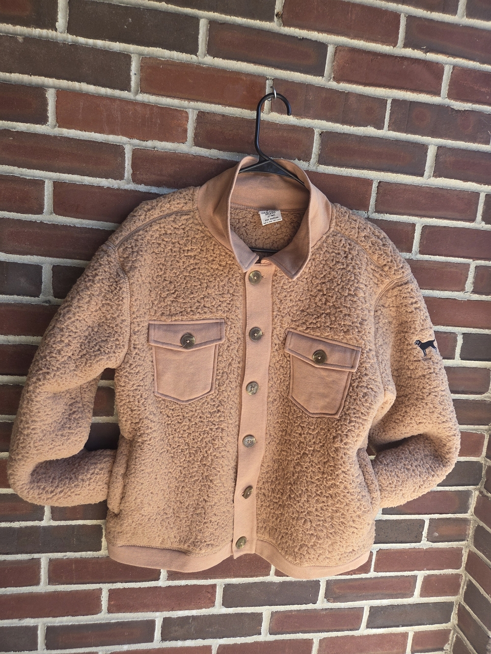 The Black Dog Women’s Sherpa Fleece Button Front Shacket Brown Size M